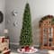 11ft. Pre-Lit Slim Green Mountain Pine Artificial Christmas Tree, Clear LED Lights